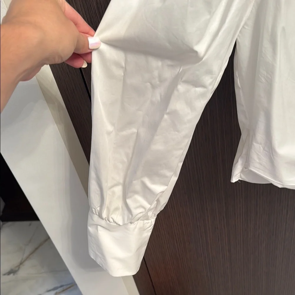 Zara White Long Sleeve Blouse NEW M